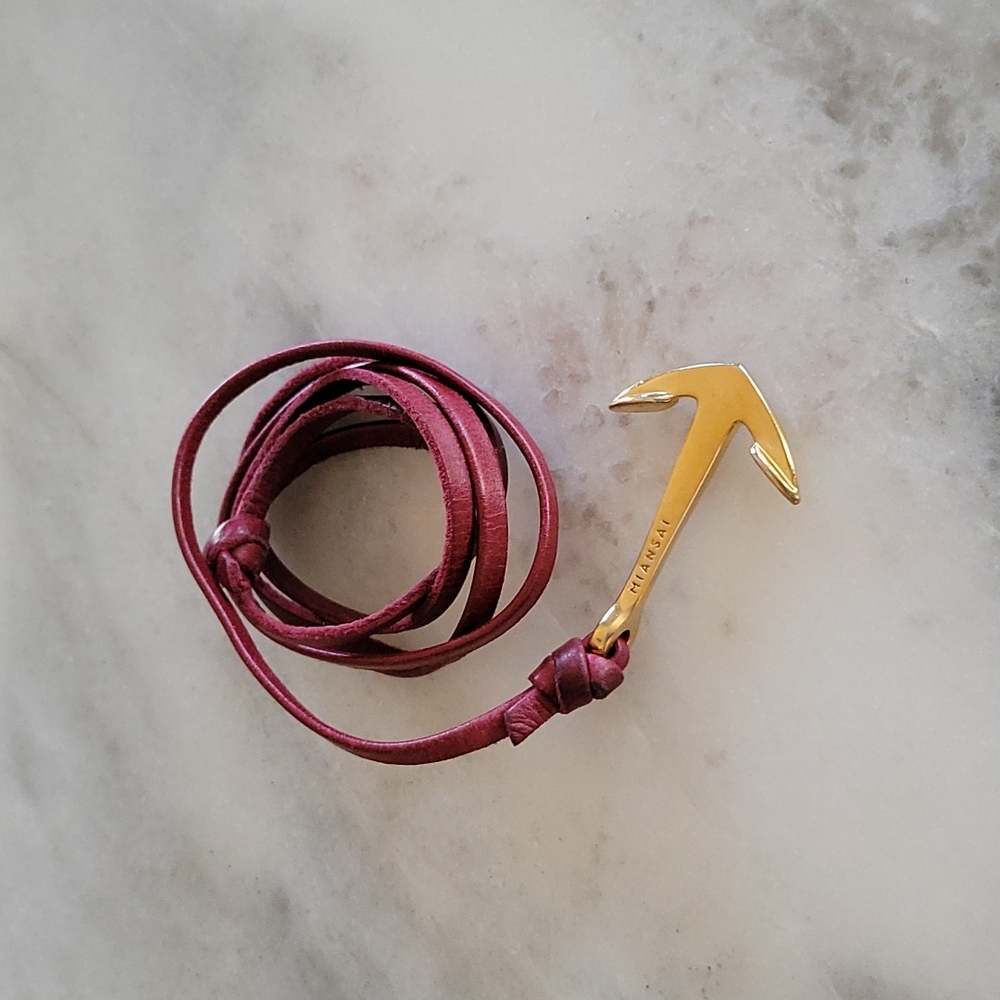 Miansai burgundy leather wrap bracelet